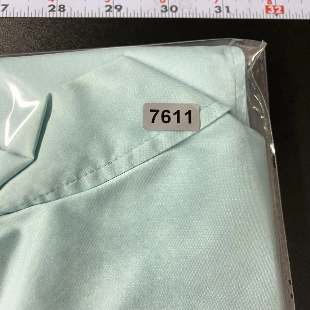 Talbots Shirt Womens 24W Blue Stretch 3/4 Sleeve Collared Button Front Plus Top - Picture 9 of 10